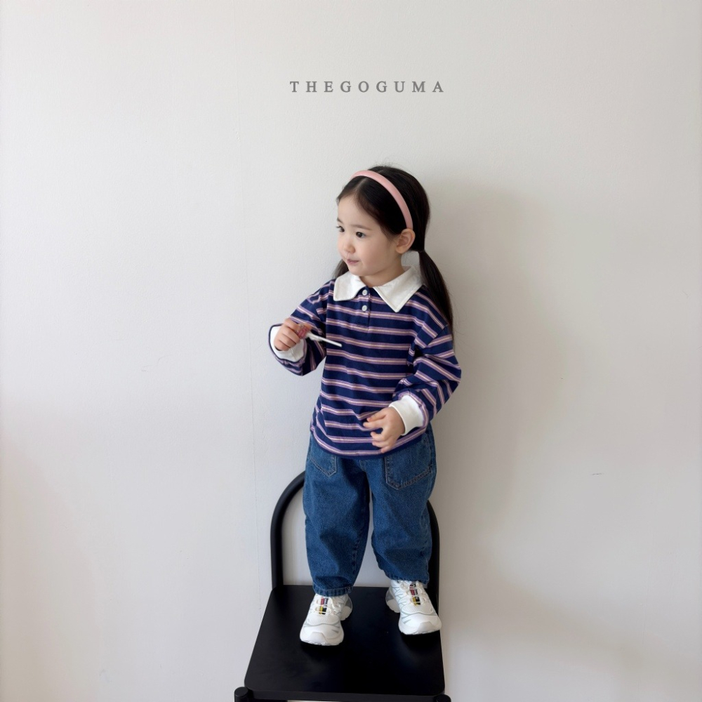 26春 正韓 thegoguma Urban Minimal｜極簡日常條紋polo衫（85-142cm)-細節圖3