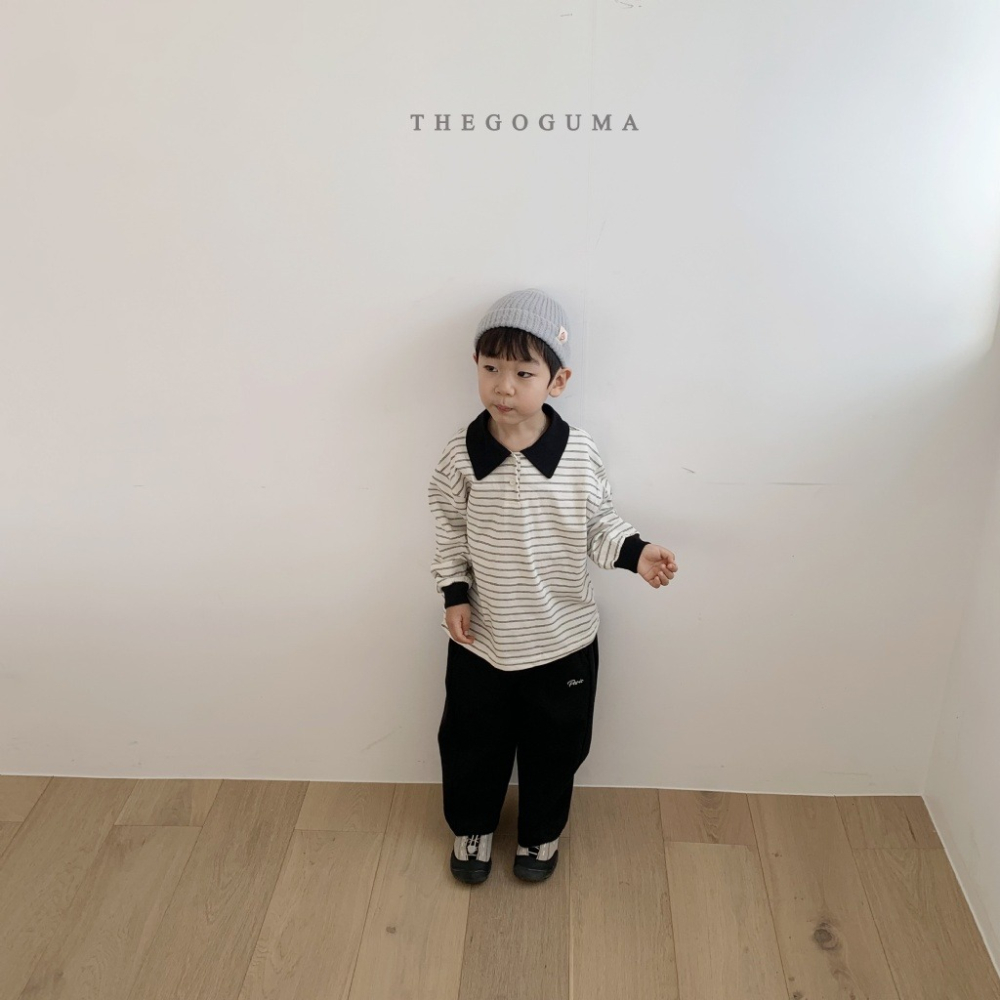 26春 正韓 thegoguma Urban Minimal｜極簡日常條紋polo衫（85-142cm)-細節圖5