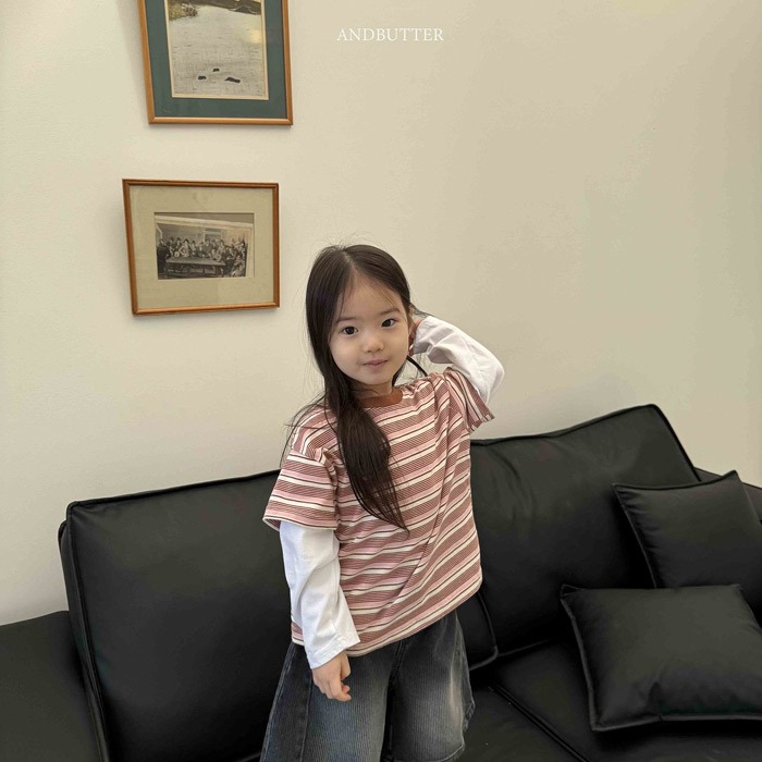 26春 正韓 andbutter Soft Urban｜日常假兩件條紋上衣（90-145cm)-細節圖2