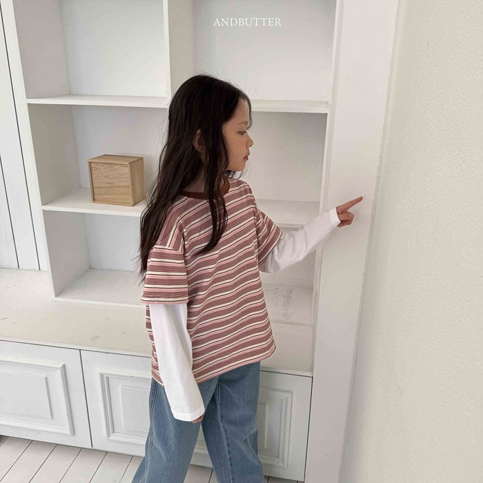 26春 正韓 andbutter Soft Urban｜日常假兩件條紋上衣（90-145cm)-細節圖3