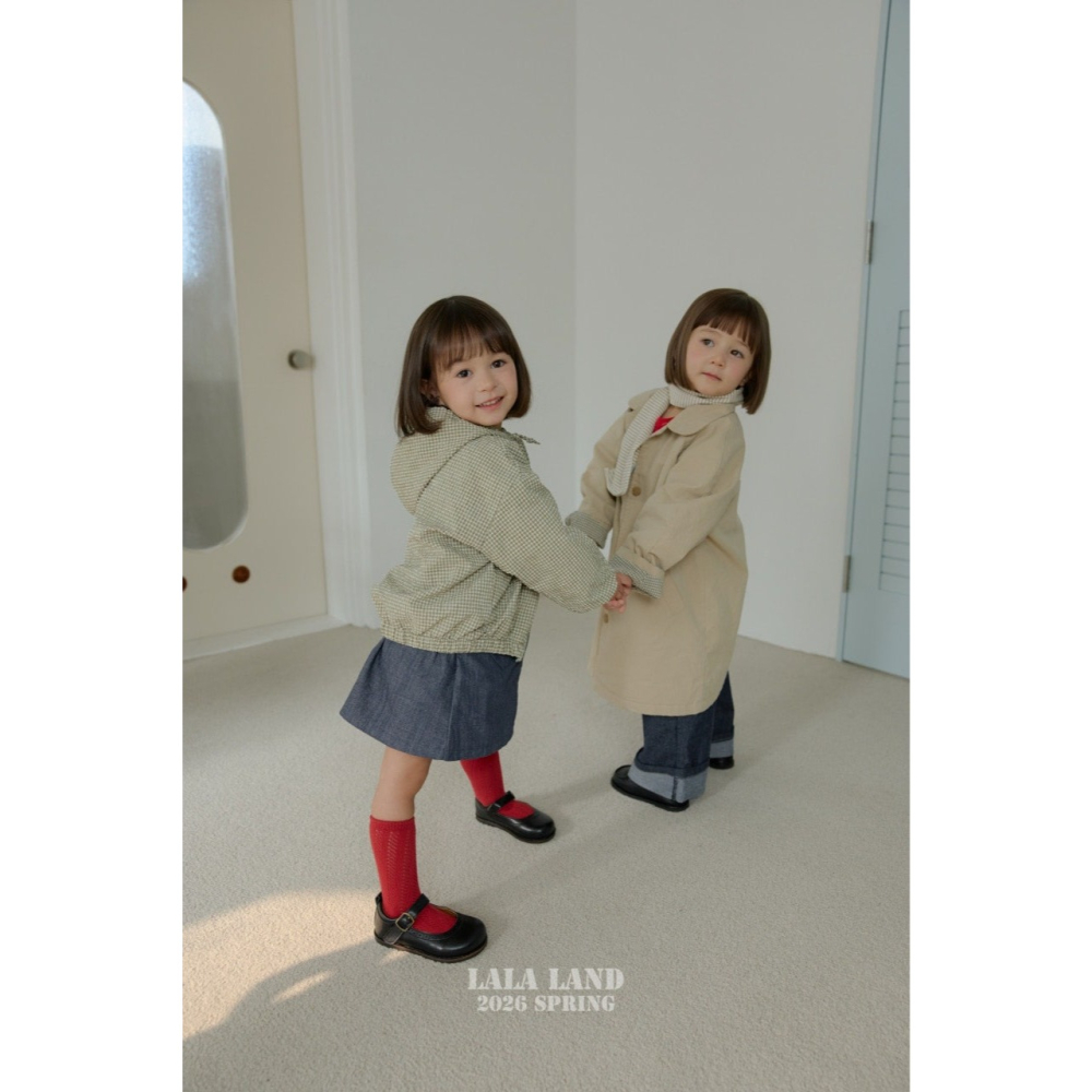 26春 正韓 Lalaland｜School Days 泡泡紗格紋外套 （75-120cm)-細節圖5