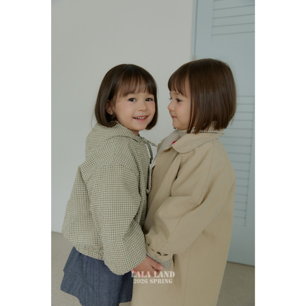 26春 正韓 Lalaland｜School Days 泡泡紗格紋外套 （75-120cm)-細節圖6