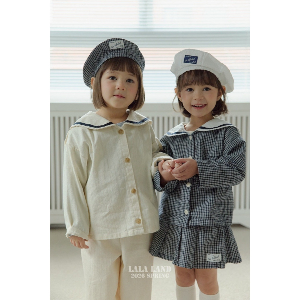 26春 正韓 Lalaland｜School Days 海軍風翻領襯衫 （75-120cm)-細節圖3