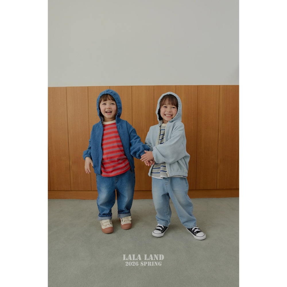 26春 正韓 Lalaland｜School Days 學院丹寧長褲 （75-120cm)-細節圖3