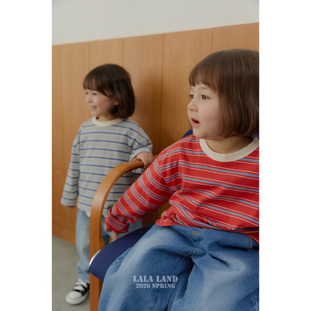 26春 正韓 Lalaland｜School Days 學院丹寧長褲 （75-120cm)-細節圖4