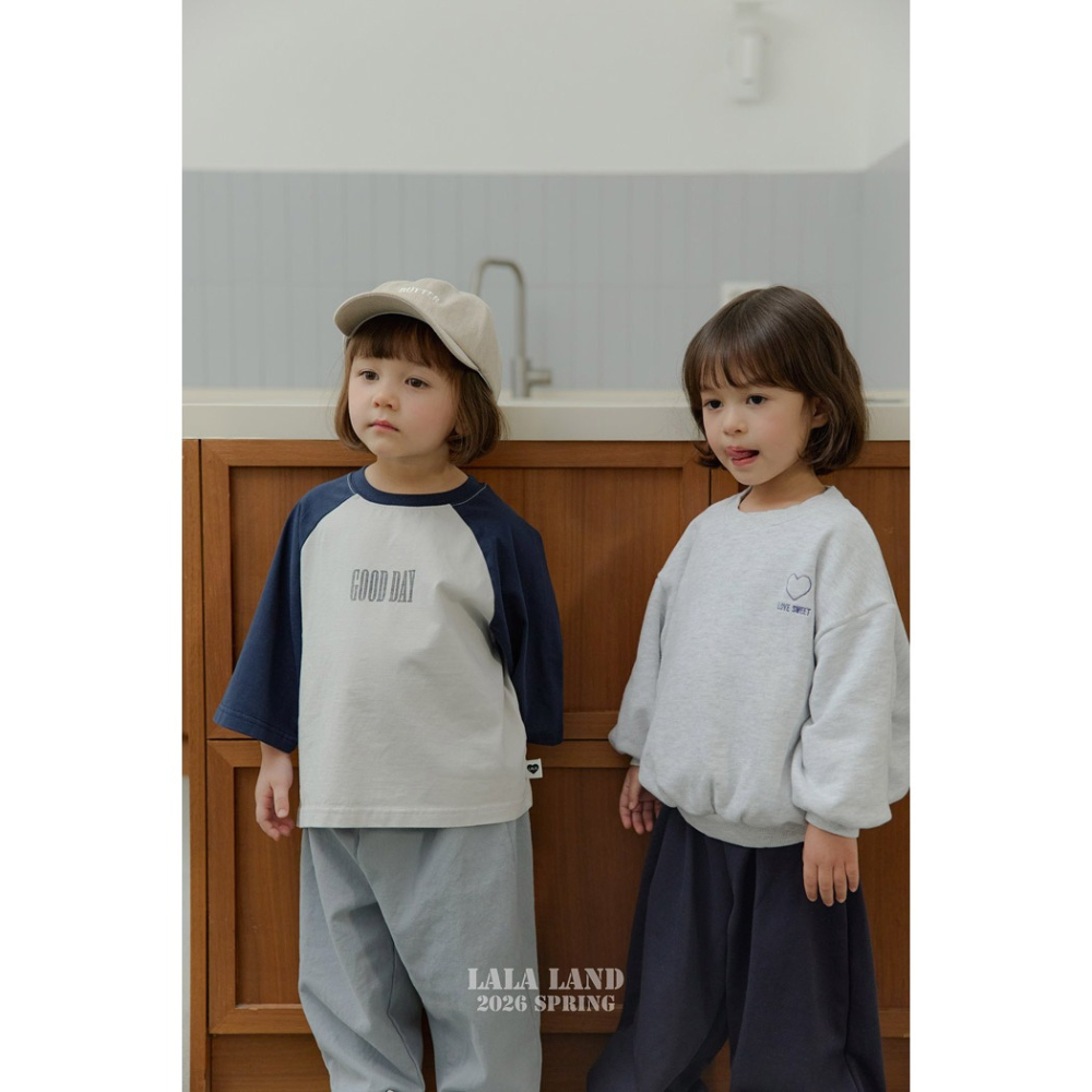 26春 正韓 Lalaland｜School Days 圓領拼五長袖上衣 （75-120cm)-細節圖4