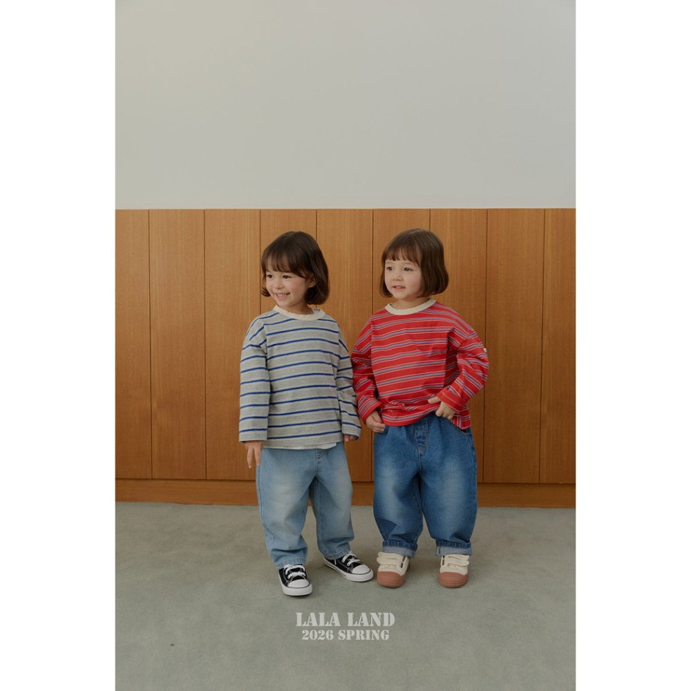 26春 正韓 Lalaland｜School Days 經典條紋長袖Ｔ （75-120cm)-細節圖2