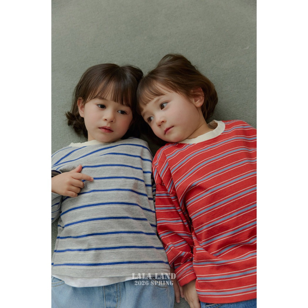 26春 正韓 Lalaland｜School Days 經典條紋長袖Ｔ （75-120cm)-細節圖3