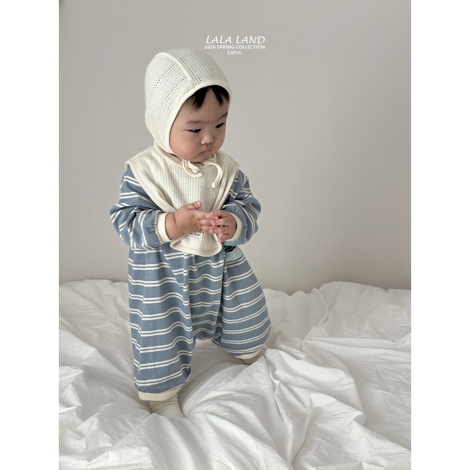 26春 正韓 Lalaland｜School Days 學院條紋包屁衣 復活款 （up~82cm)-細節圖2