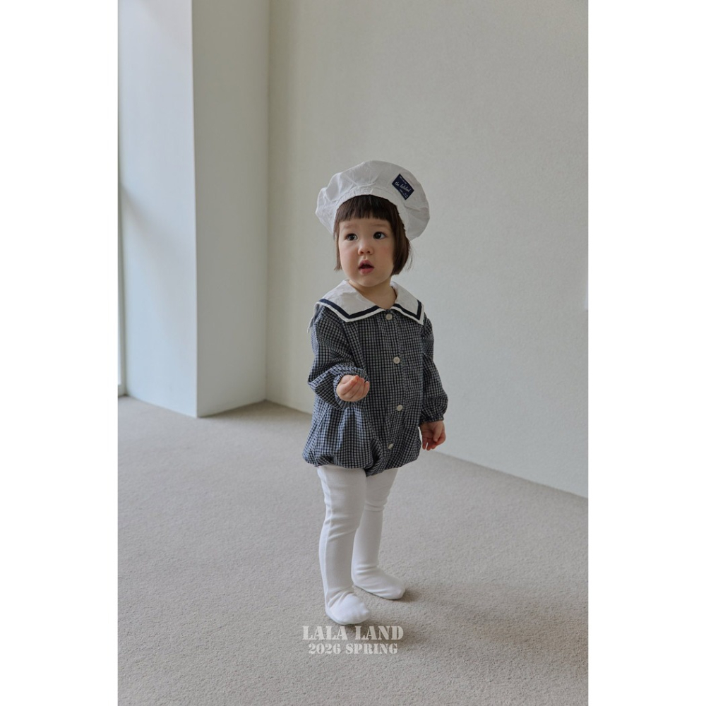 26春 正韓 Lalaland｜School Days 海軍風翻領 包屁衣（up~82cm)-細節圖2