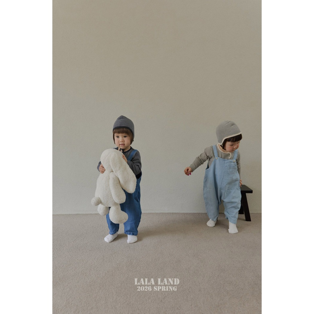 26春 正韓 Lalaland｜School Days 學院丹寧吊帶褲（up~82cm)-細節圖3