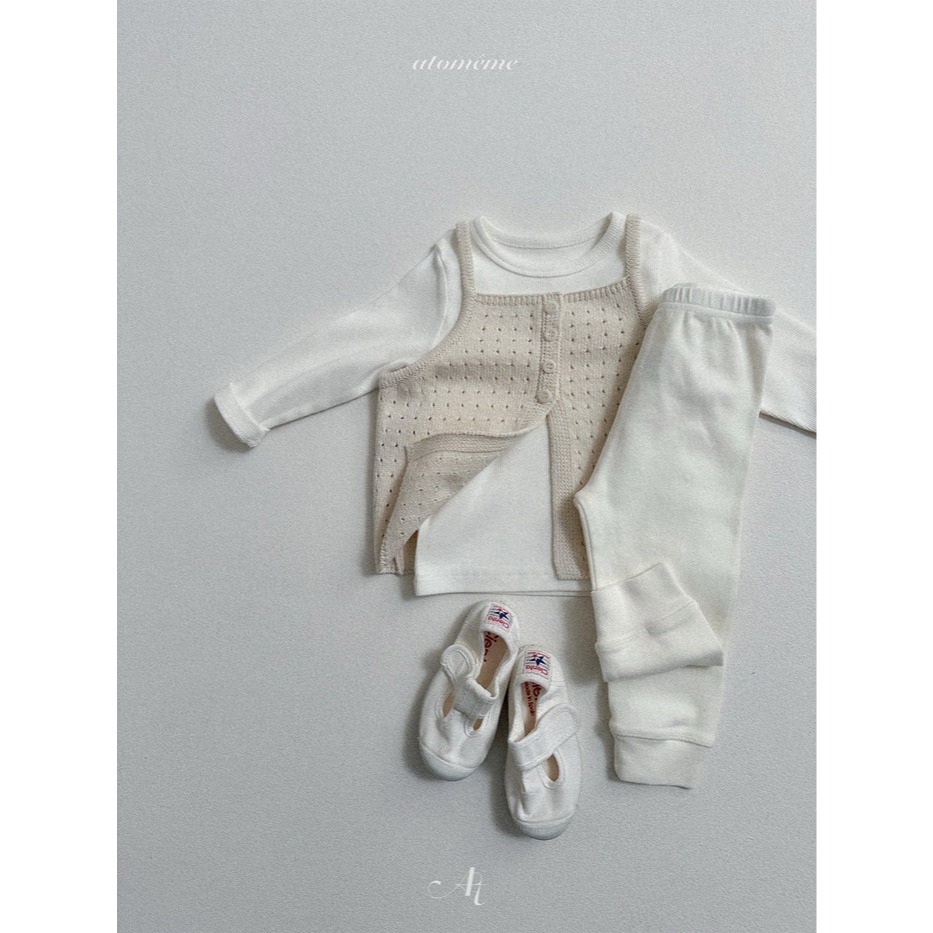 26春 正韓 Atomeme｜Soft Memory｜質感壓紋 針織背心（70-110cm) 大推款-細節圖2