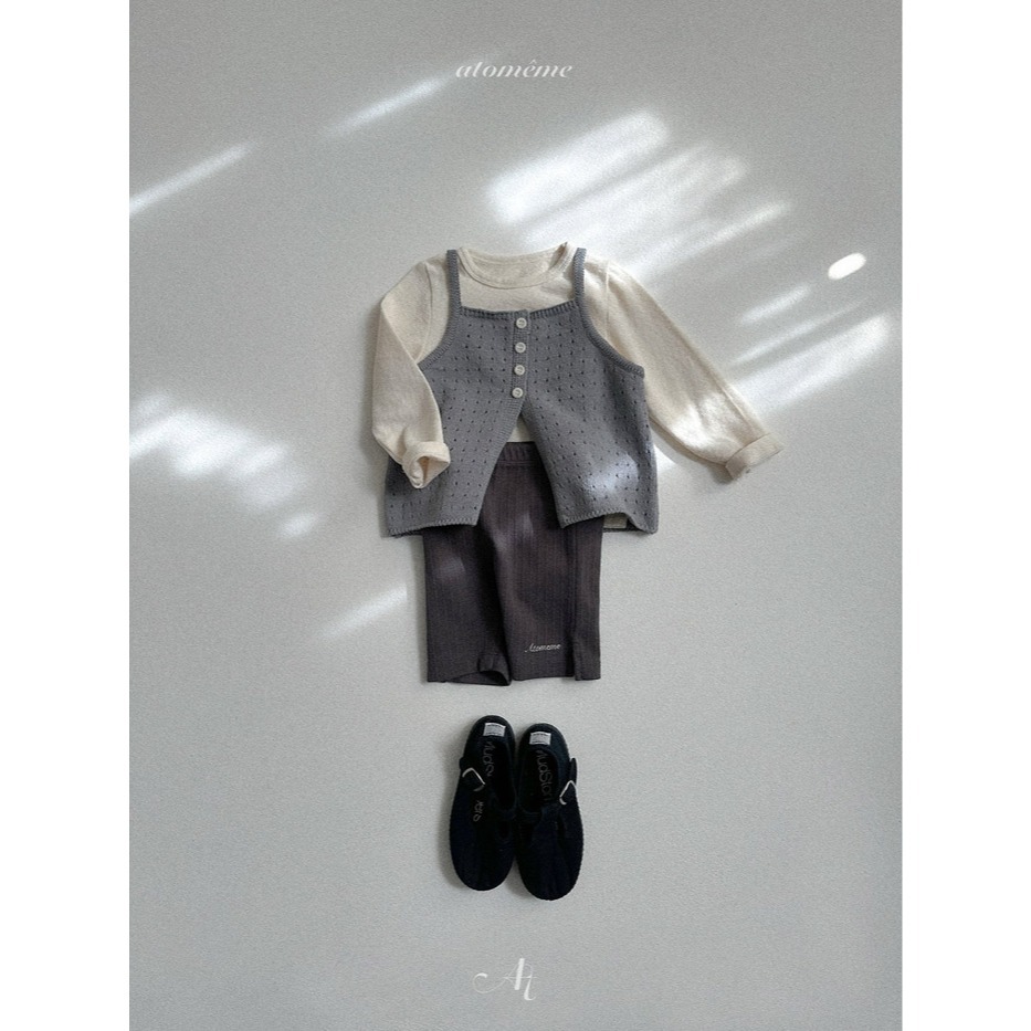 26春 正韓 Atomeme｜Soft Memory｜質感壓紋 針織背心（70-110cm) 大推款-細節圖4