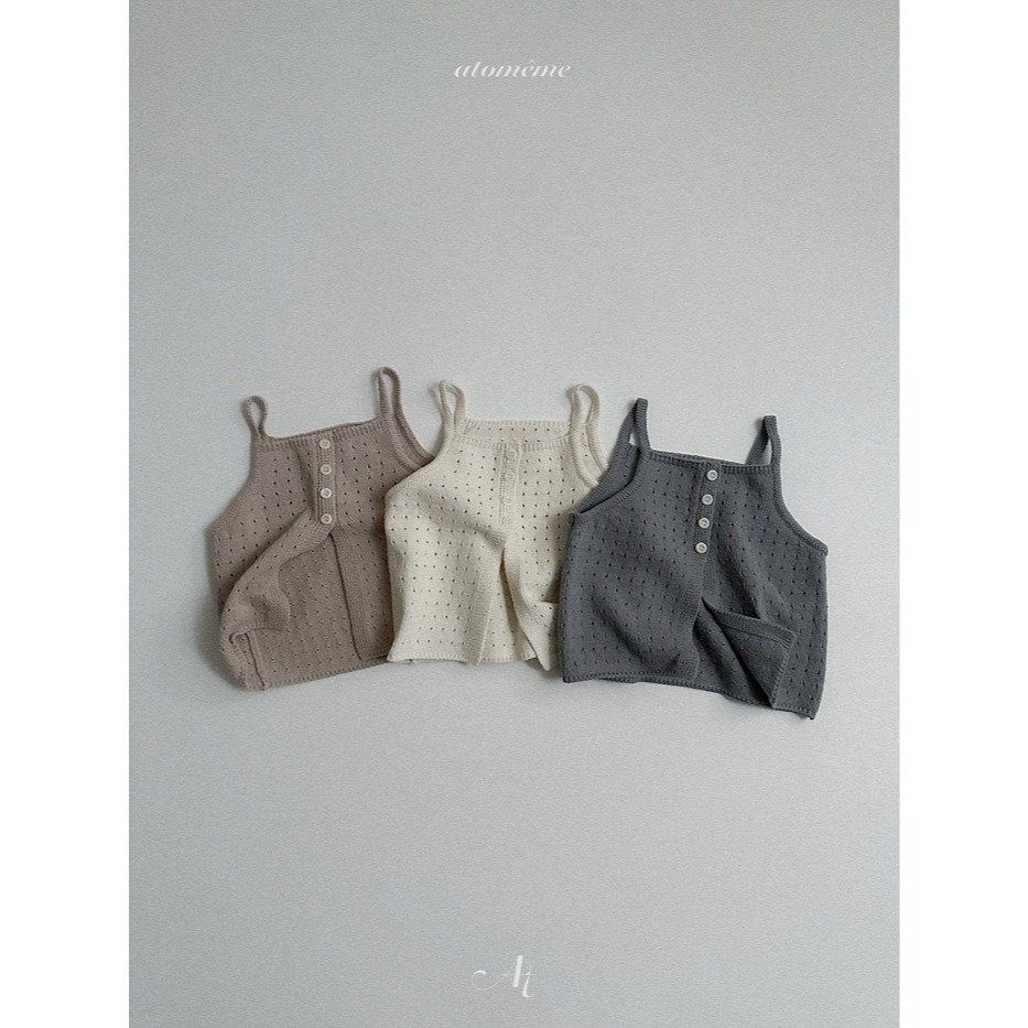 26春 正韓 Atomeme｜Soft Memory｜質感壓紋 針織背心（70-110cm) 大推款-細節圖9