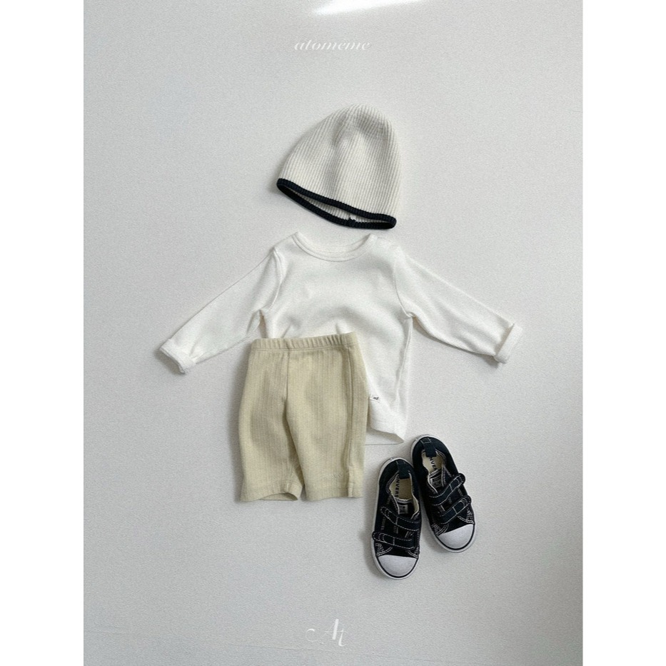 26春 正韓 Atomeme｜Soft Memory｜質感壓紋 五分棉褲（70-110cm)-細節圖5