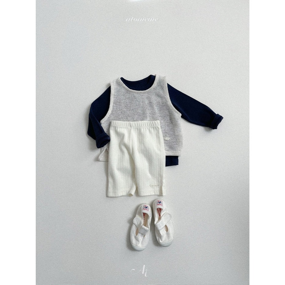 26春 正韓 Atomeme｜Soft Memory｜質感壓紋 五分棉褲（70-110cm)-細節圖6