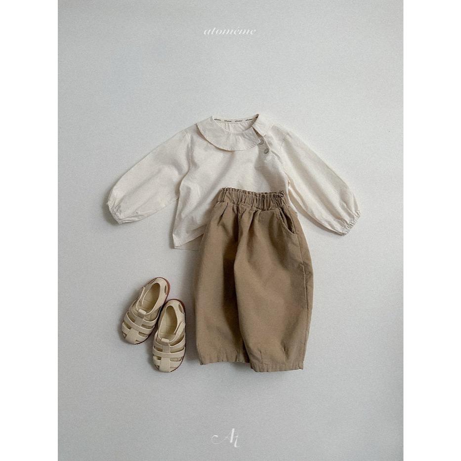 26春 正韓 Atomeme｜Soft Memory｜日常復古 側扣襯衫（70-110cm) 大推款-細節圖2