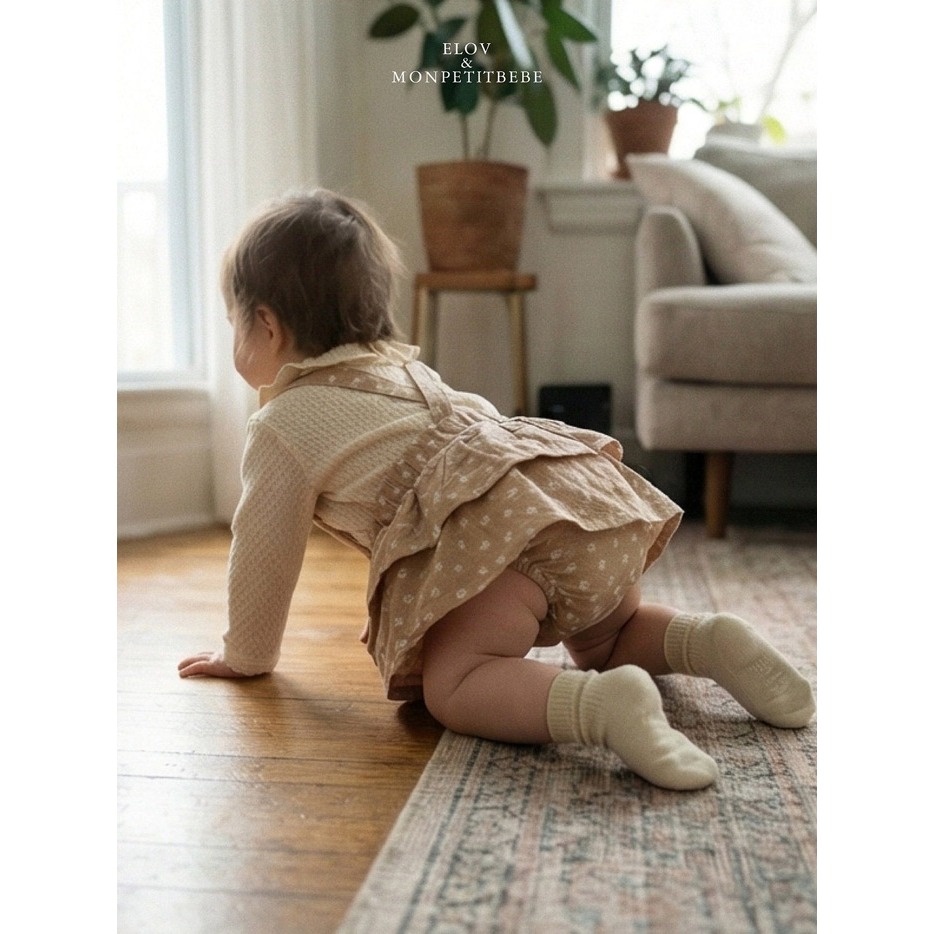 26春 正韓 Ｍon petit bébé｜Petite Maison 小花花吊帶裙 baby款 （6m-18m)-細節圖5