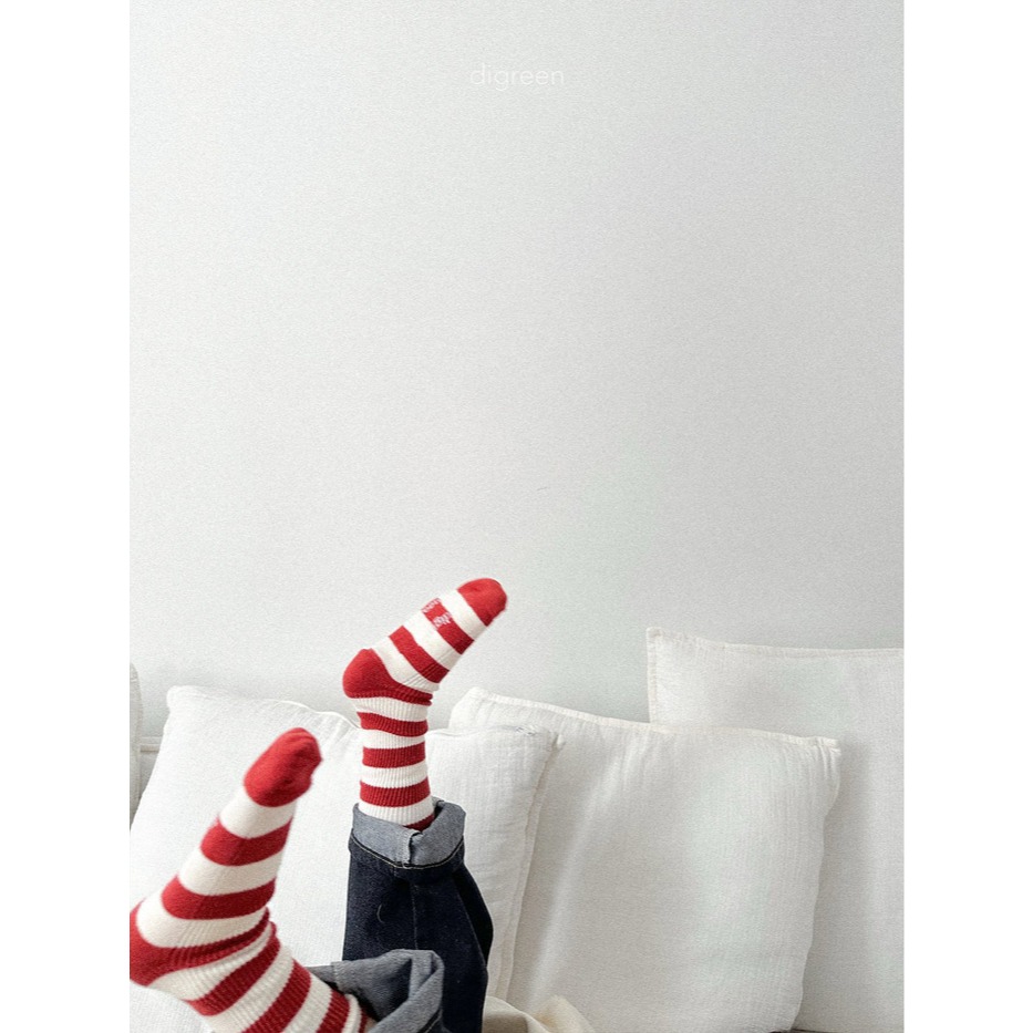 26春 正韓 DIGREEN｜Everyday Playground｜超百搭條紋 中筒襪（三雙一組）-細節圖2