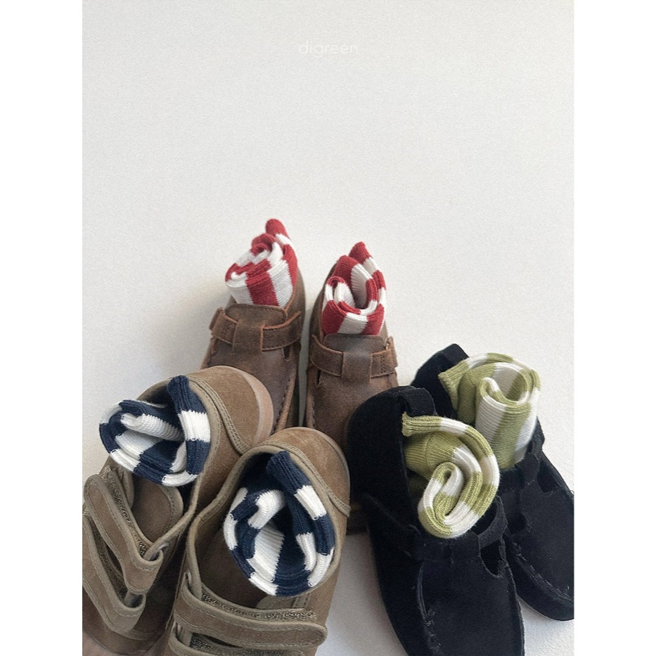 26春 正韓 DIGREEN｜Everyday Playground｜超百搭條紋 中筒襪（三雙一組）-細節圖7