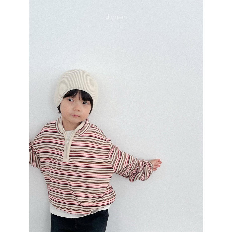 26春 正韓 DIGREEN｜Everyday Playground｜日常條紋層次立領上衣-細節圖2