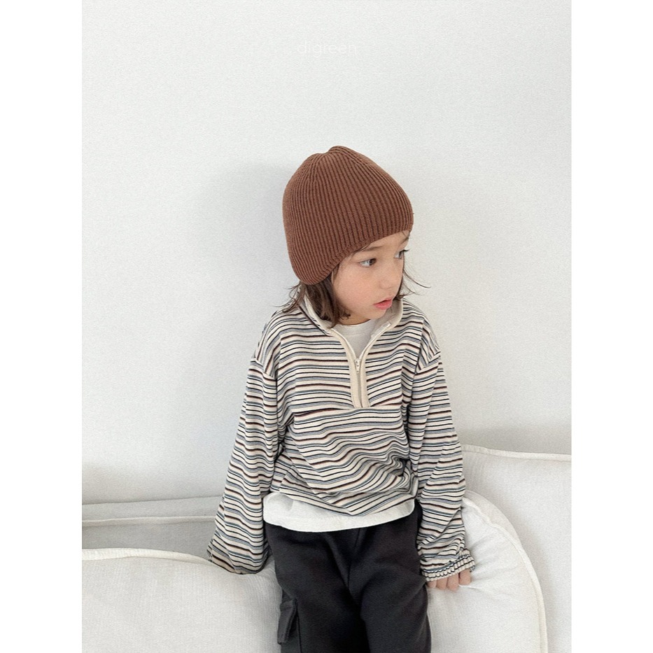 26春 正韓 DIGREEN｜Everyday Playground｜日常條紋層次立領上衣-細節圖4