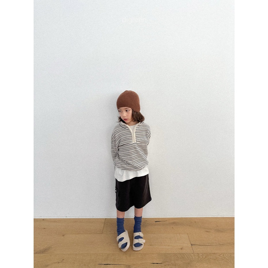 26春 正韓 DIGREEN｜Everyday Playground｜日常條紋層次立領上衣-細節圖5