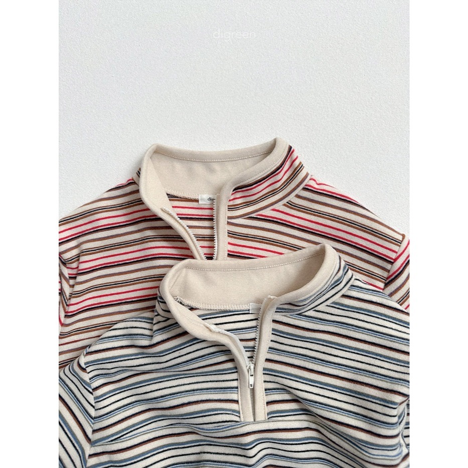 26春 正韓 DIGREEN｜Everyday Playground｜日常條紋層次立領上衣-細節圖7