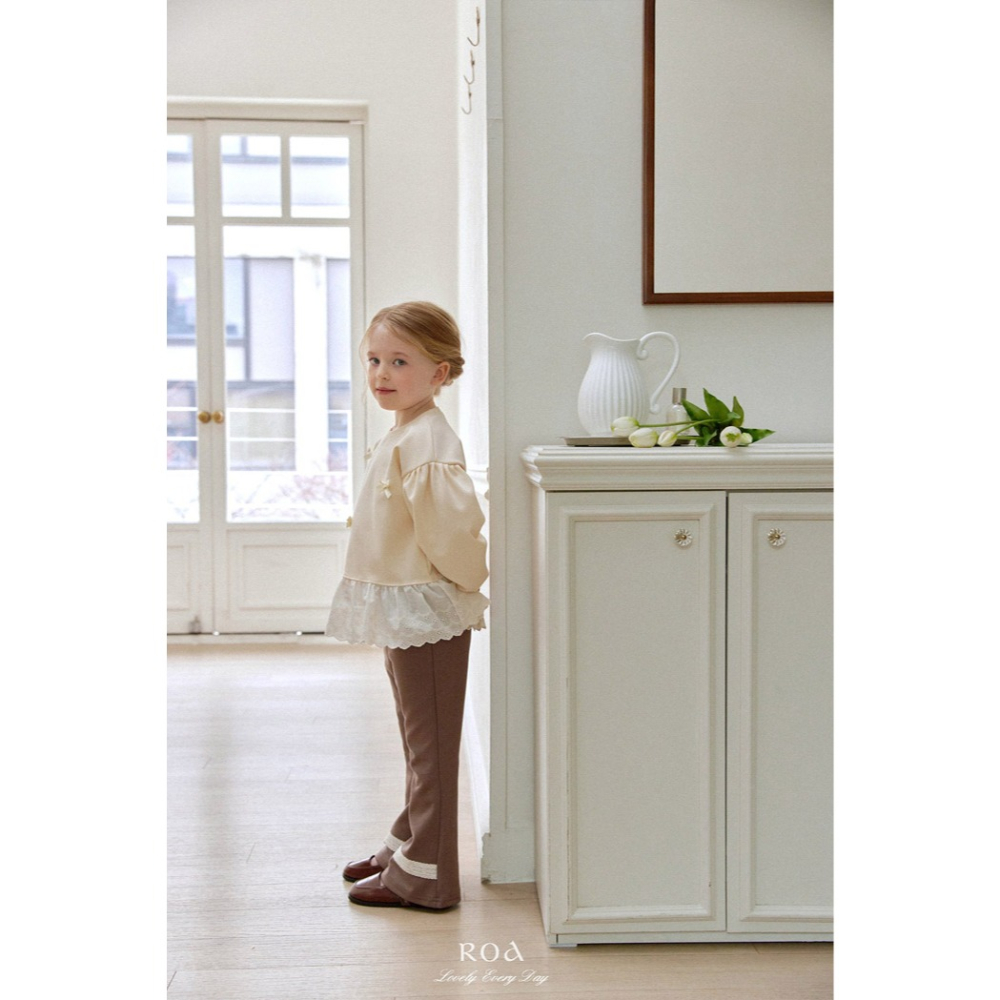 26春 正韓 ROA｜Lovely Every Day｜細緻布蕾棉質長褲-細節圖2