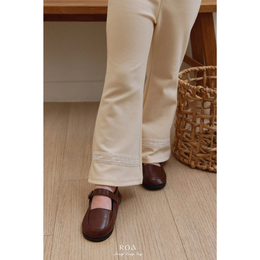 26春 正韓 ROA｜Lovely Every Day｜細緻布蕾棉質長褲-細節圖9