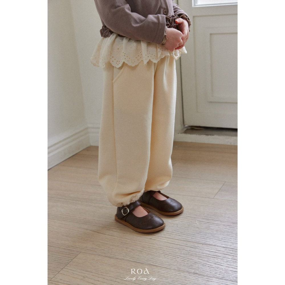 26春 正韓 ROA｜Lovely Every Day｜細緻布蕾縮口棉褲-細節圖4