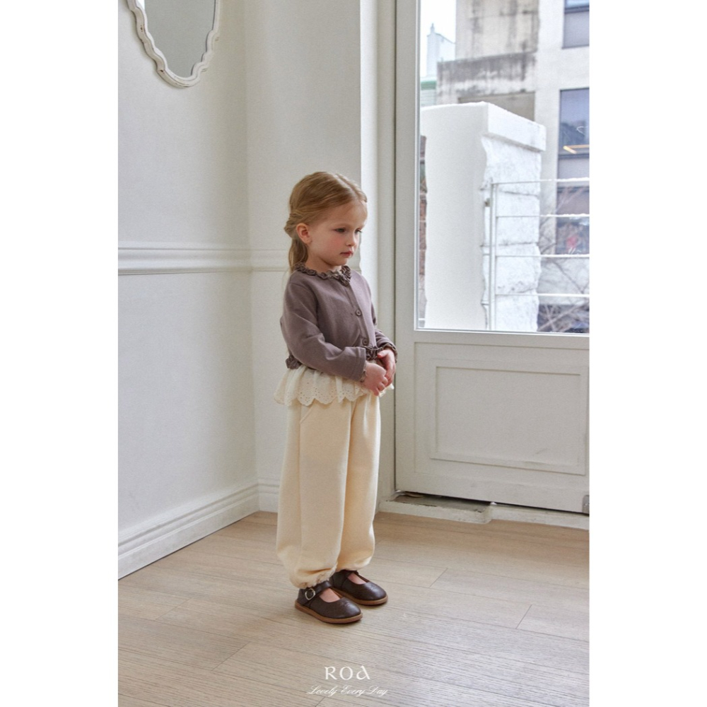 26春 正韓 ROA｜Lovely Every Day｜細緻布蕾縮口棉褲-細節圖5