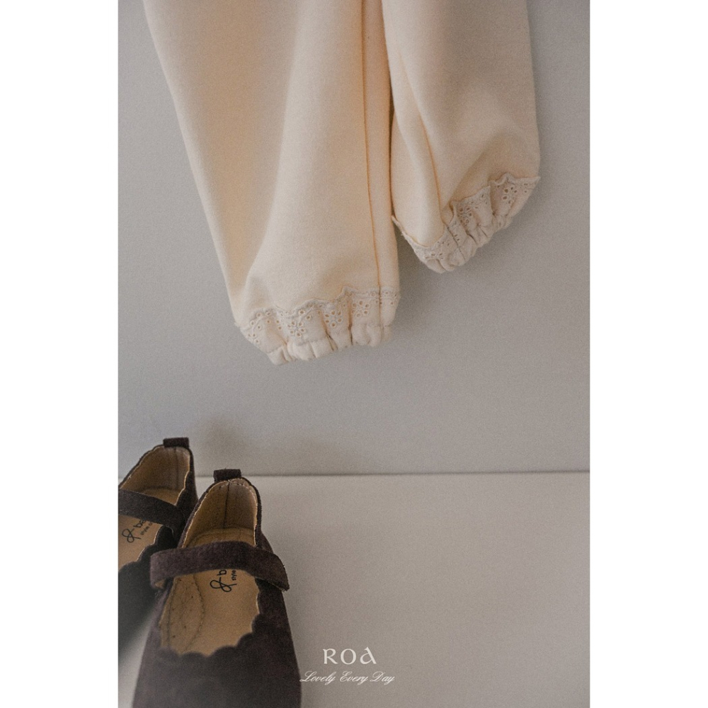 26春 正韓 ROA｜Lovely Every Day｜細緻布蕾縮口棉褲-細節圖6