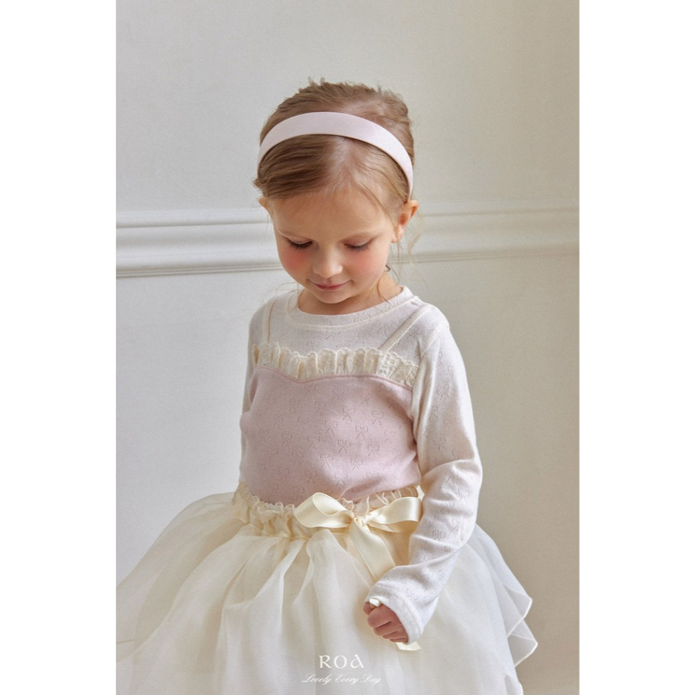 26春 正韓 ROA｜Lovely Every Day｜春日感 蝴蝶結壓紋上衣-細節圖5