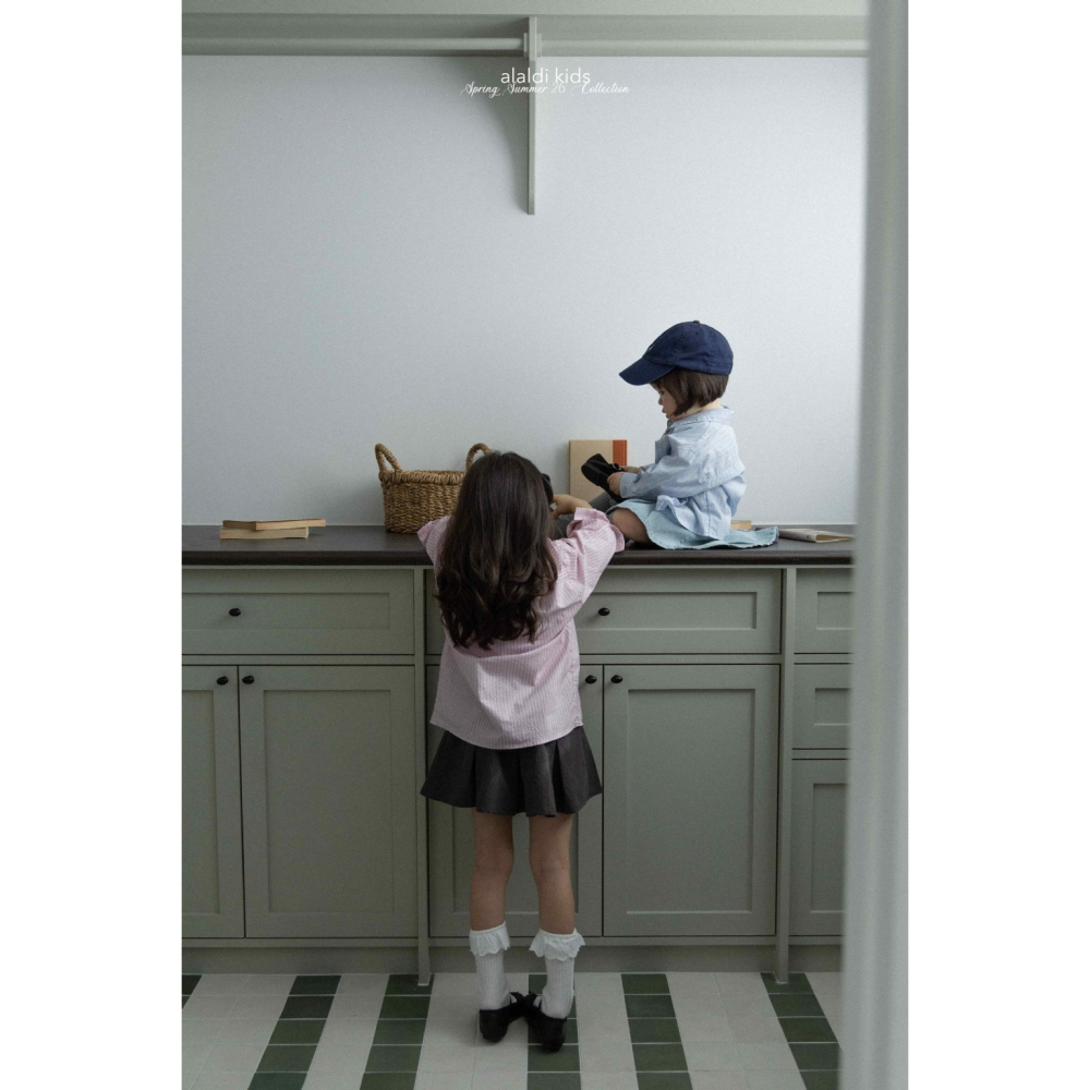 26春 正韓 ALADIN｜Gentle Days 學院風牛仔短裙-細節圖2