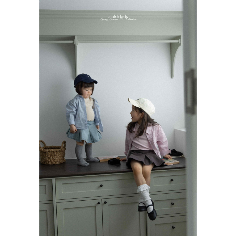 26春 正韓 ALADIN｜Gentle Days 學院風牛仔短裙-細節圖4