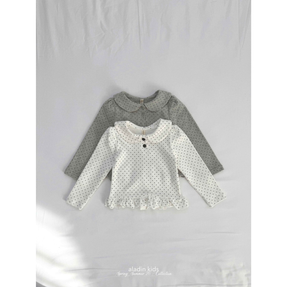 26春 正韓 ALADIN｜Gentle Days 點點棉質上衣-細節圖5