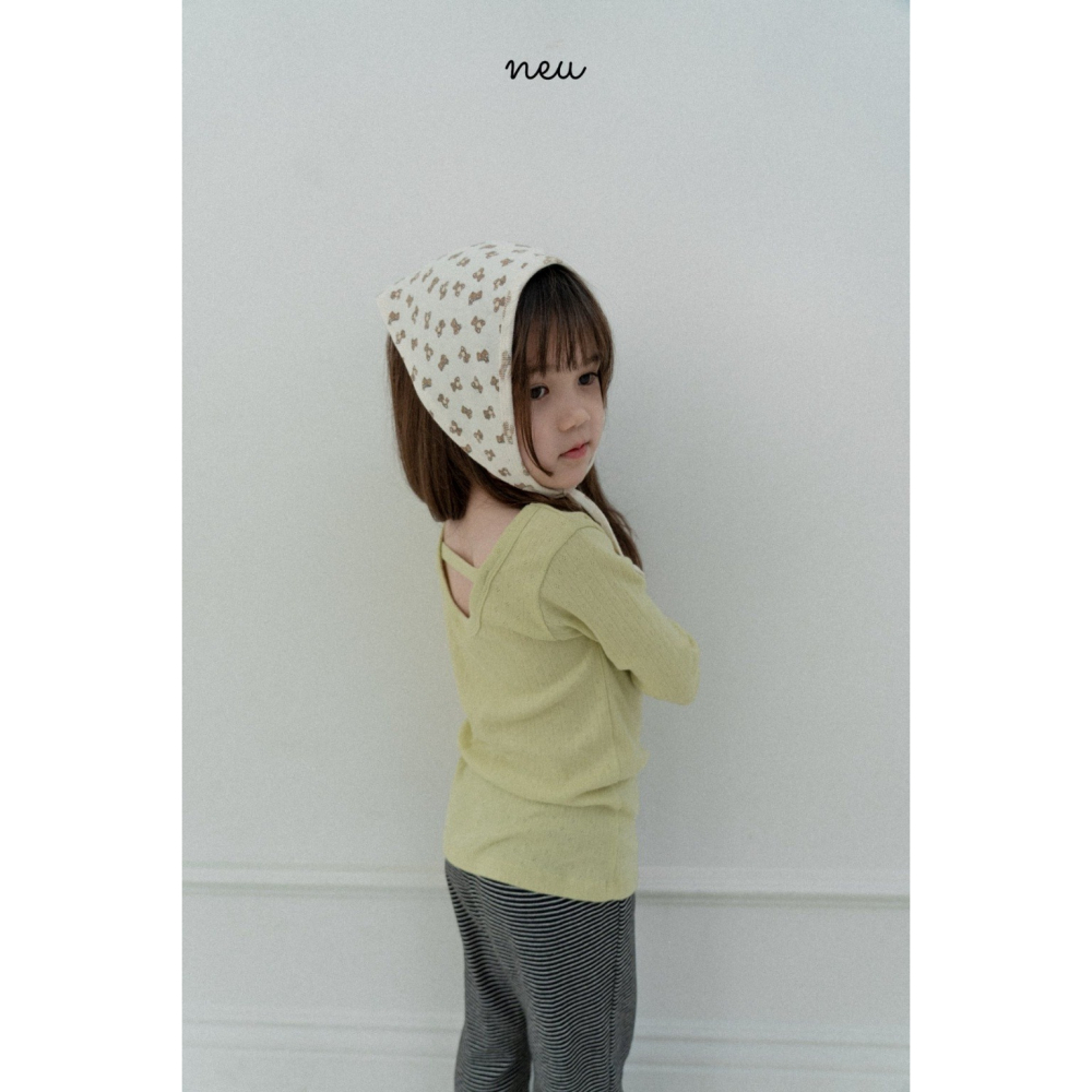 26春 正韓 neu｜Little Vintage 五分袖後簍空 壓紋上衣 灰/黑/橄欖綠-細節圖3