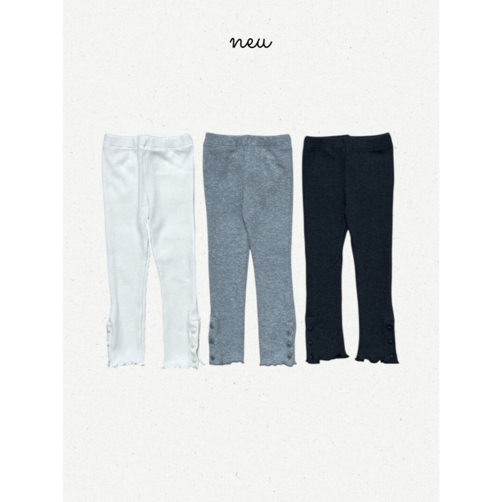 26春 正韓 neu｜Little Vintage 可開釦 坑條內搭褲  白/灰/黑-細節圖2
