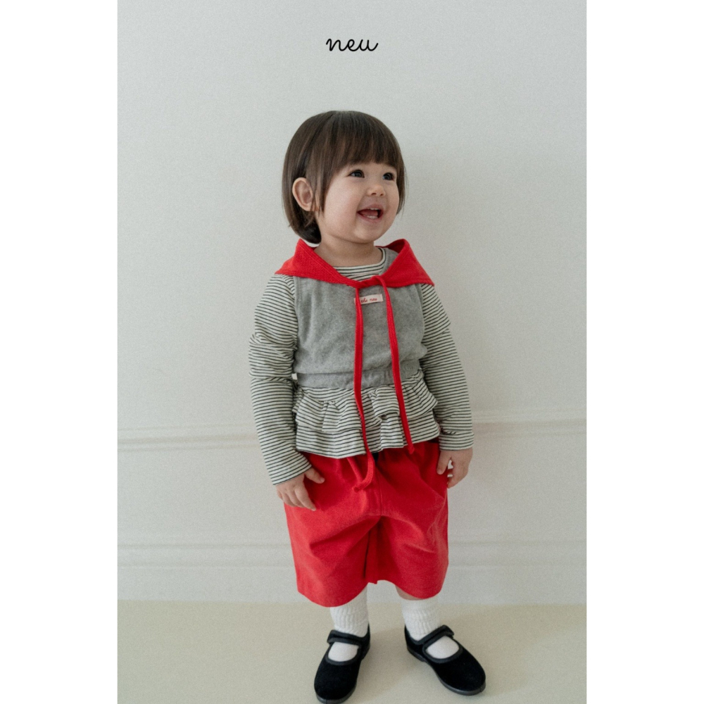 26春 正韓 neu｜Little Vintage  小裙擺上衣  白/黑條/紅條-細節圖4