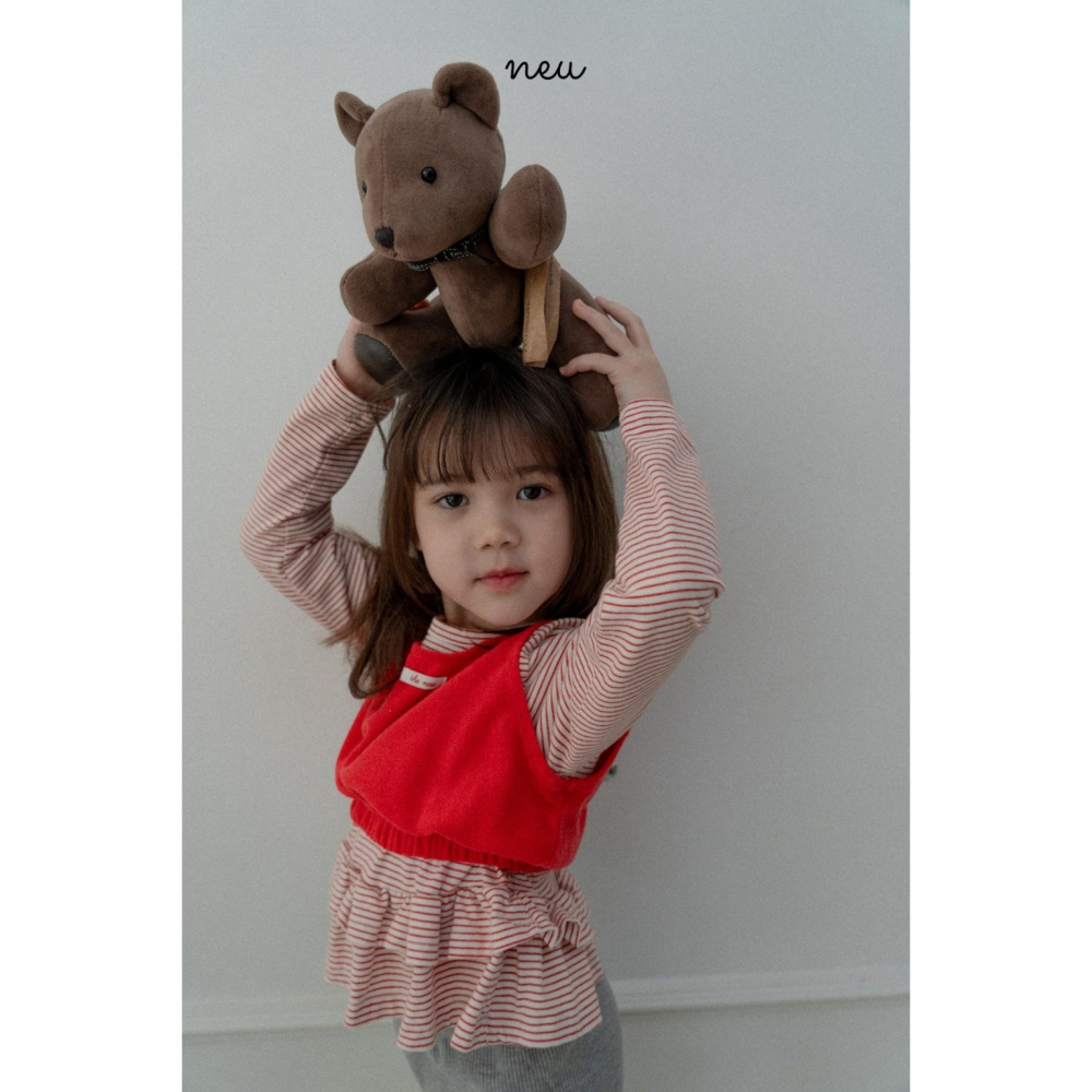 26春 正韓 neu｜Little Vintage  小裙擺上衣  白/黑條/紅條-細節圖6