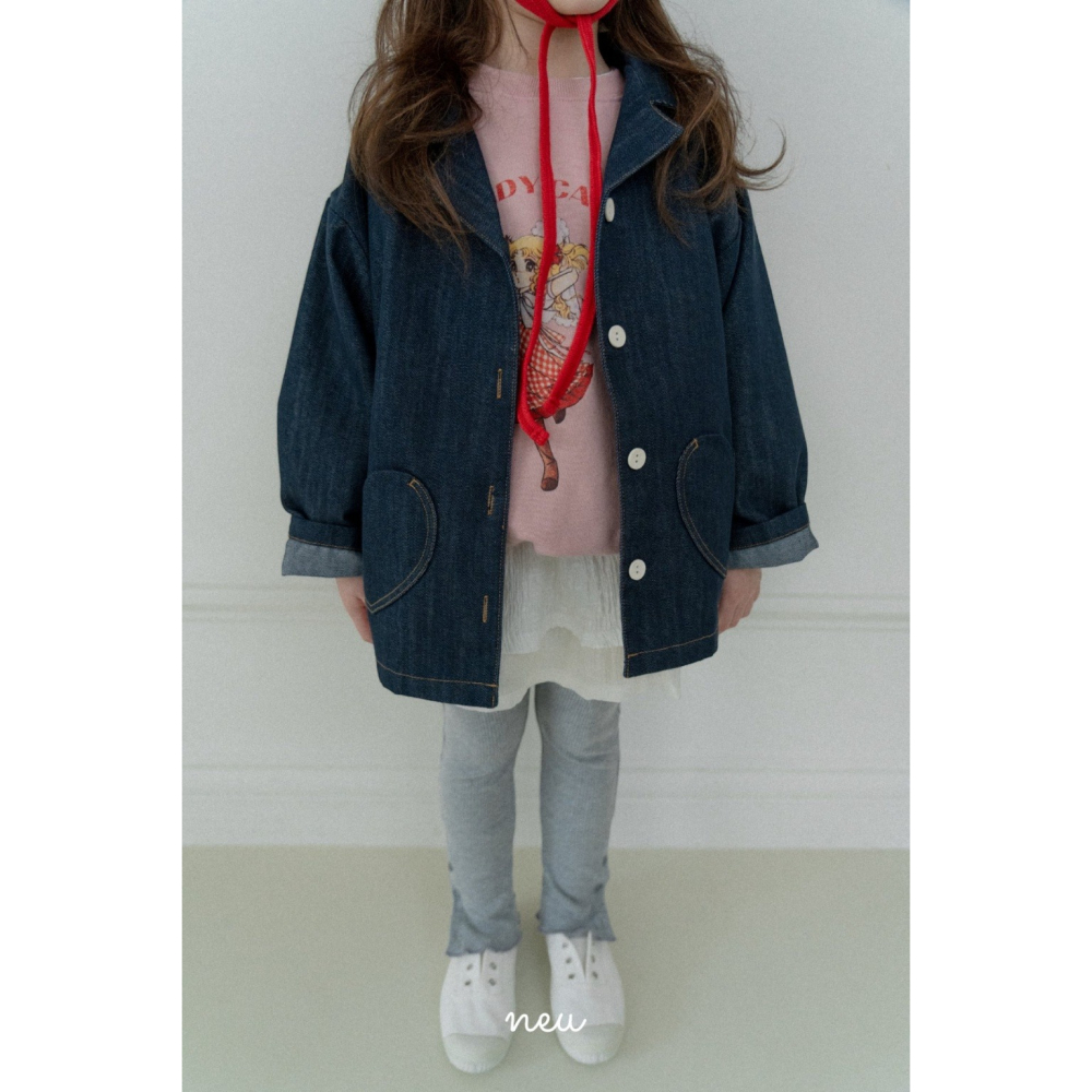 26春 正韓 neu｜Little Vintage 基本款百搭 單寧外套  藍/紅-細節圖5