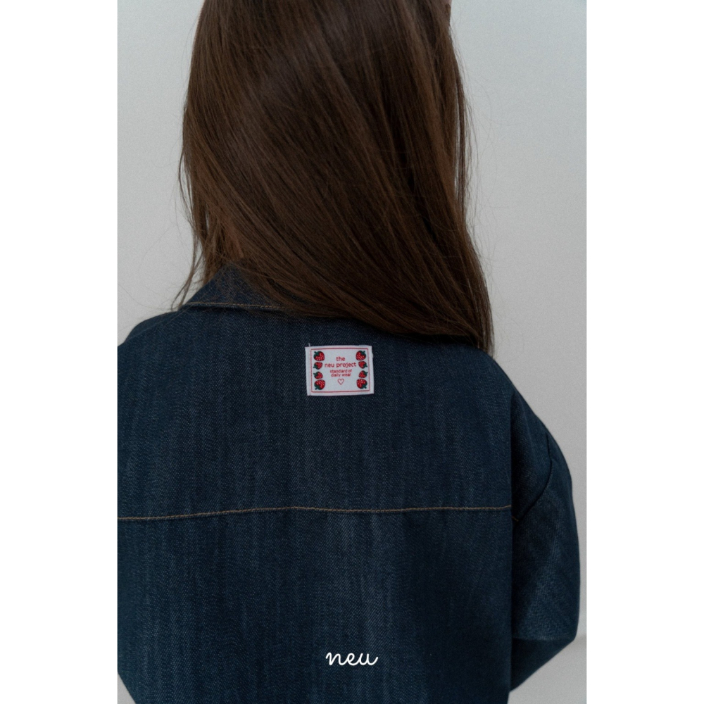 26春 正韓 neu｜Little Vintage 基本款百搭 單寧外套  藍/紅-細節圖6