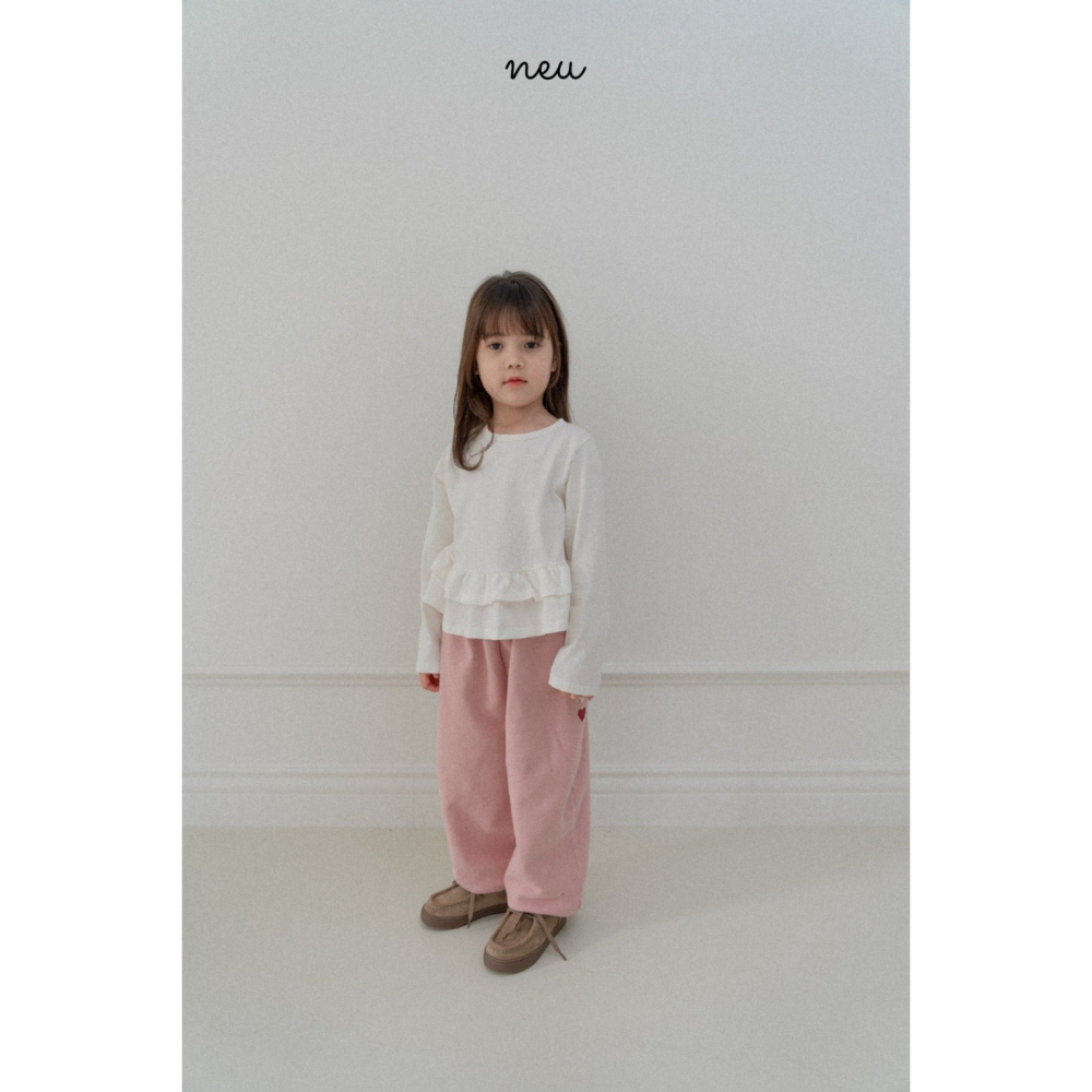 26春 正韓 neu｜Little Vintage  愛心日常 慢跑褲  白/粉/海軍藍-細節圖5