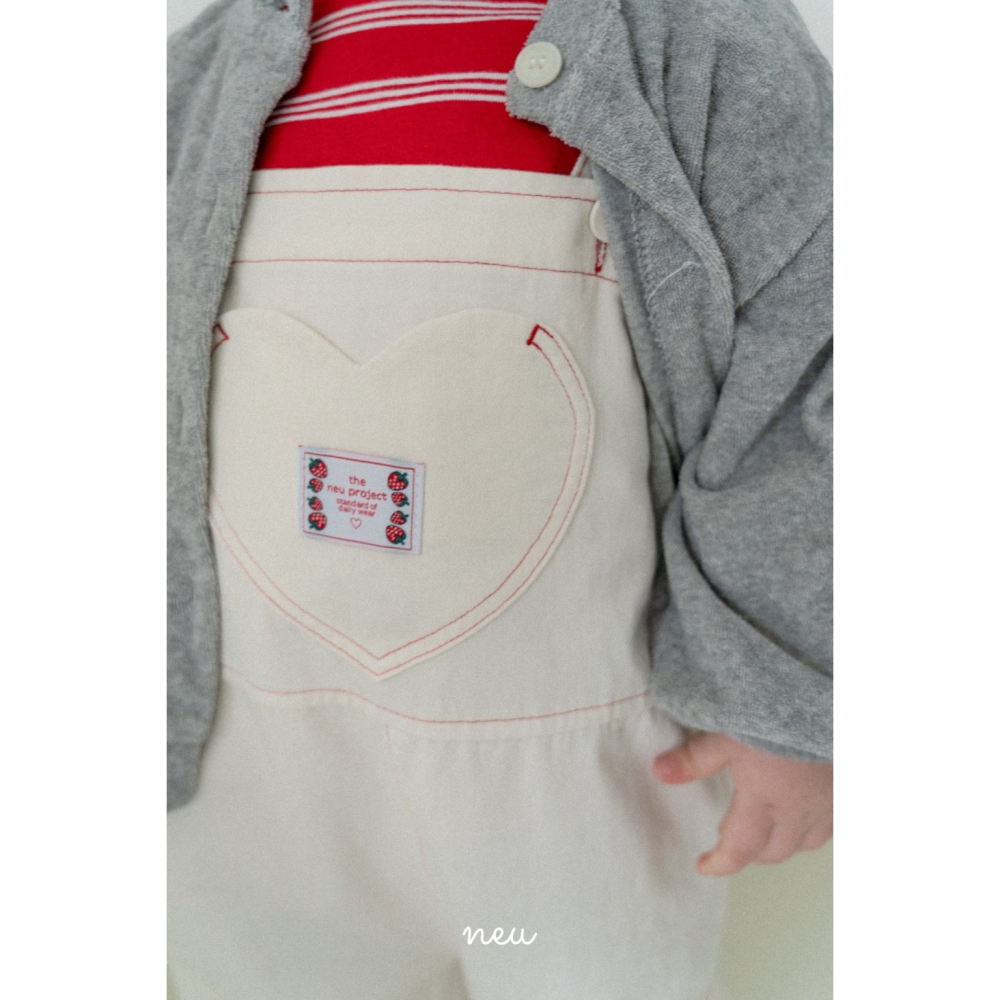 26春 正韓 neu｜Little Vintage 愛心日常 吊帶褲  米白/單寧藍-細節圖4