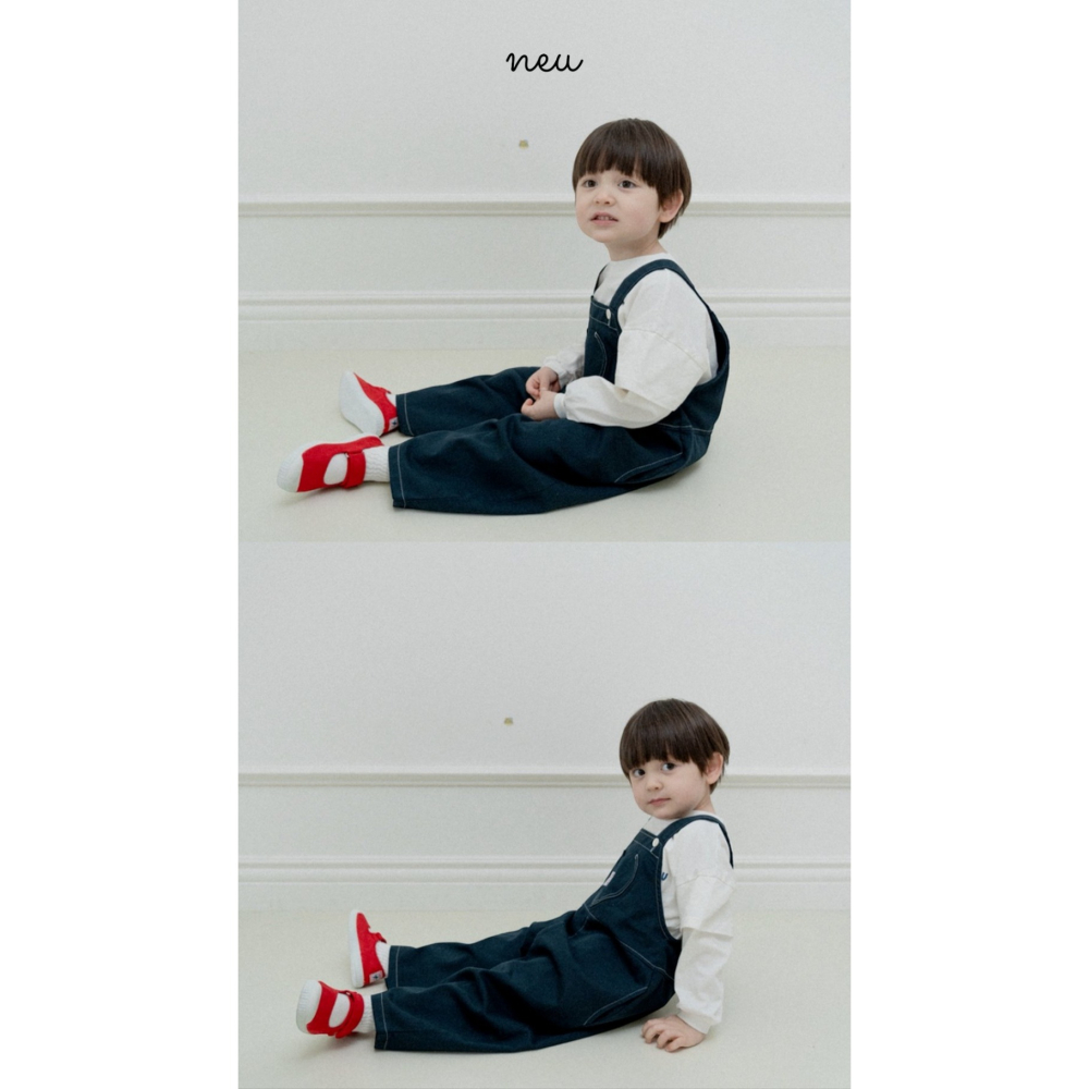 26春 正韓 neu｜Little Vintage 愛心日常 吊帶褲  米白/單寧藍-細節圖6