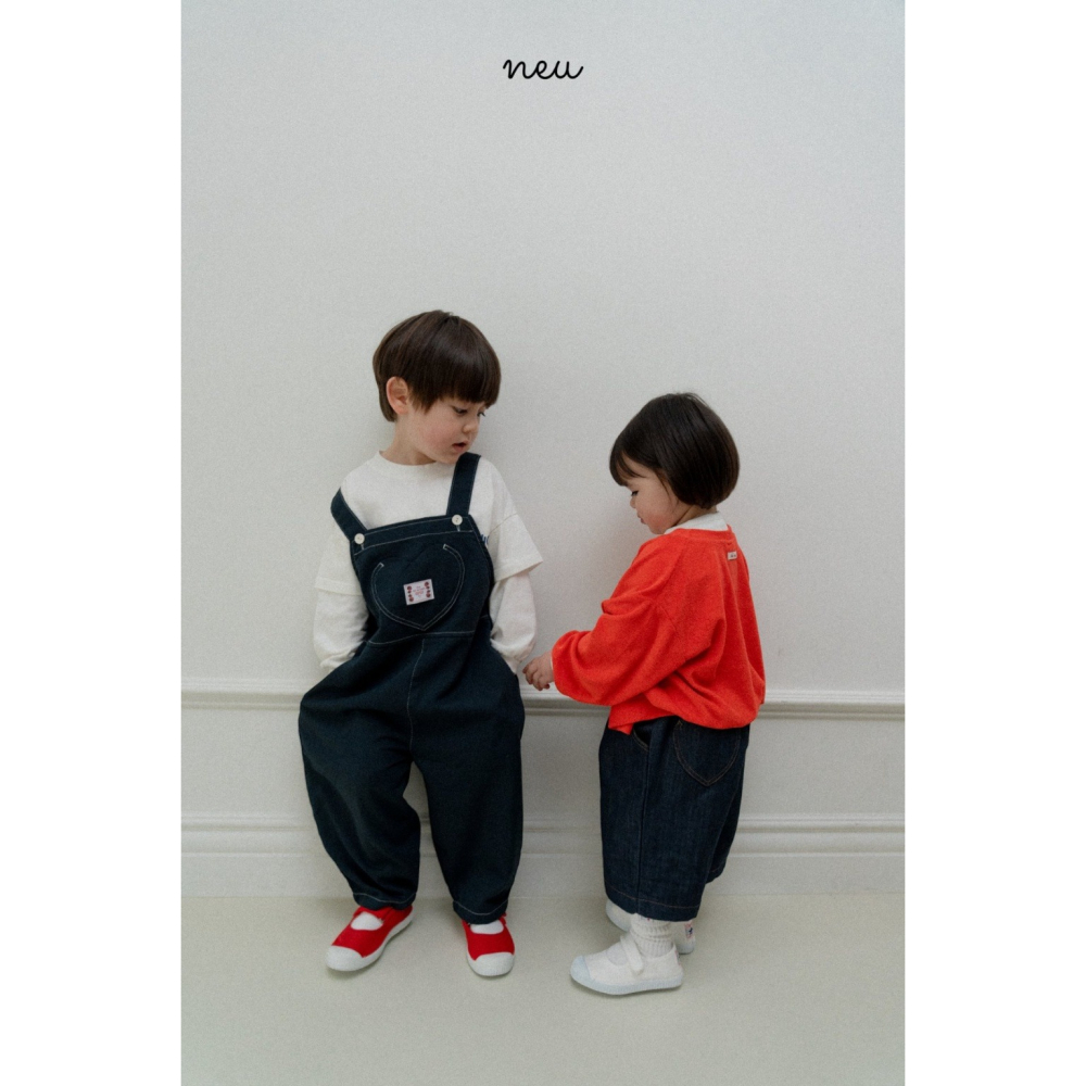 26春 正韓 neu｜Little Vintage 愛心日常 吊帶褲  米白/單寧藍-細節圖9
