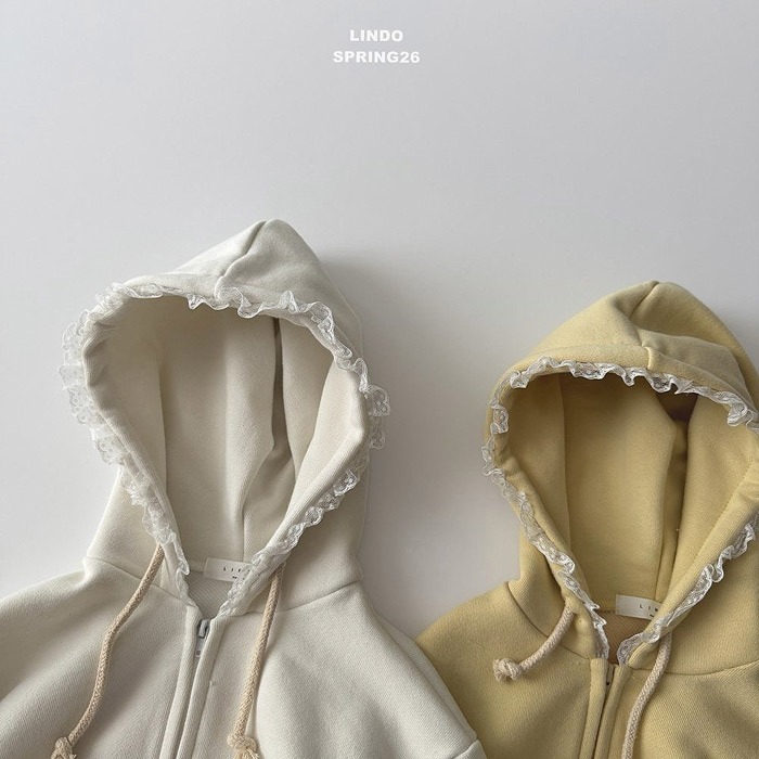 26春 正韓 LINDO｜Soft Bloom 蕾絲邊連帽外套-細節圖5