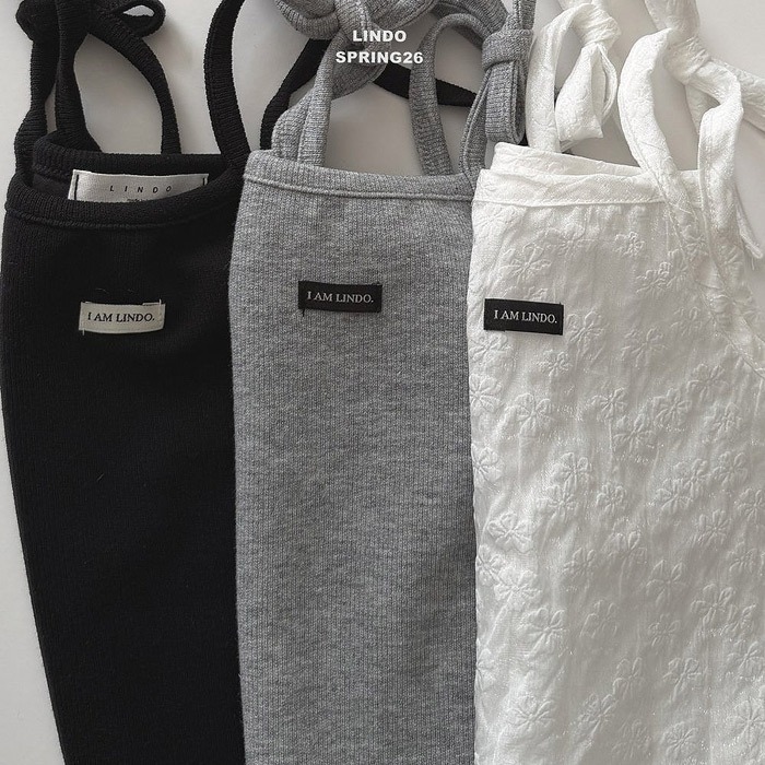 26春 正韓 LINDO｜Soft Bloom 綁帶壓紋背心（三色）-細節圖6