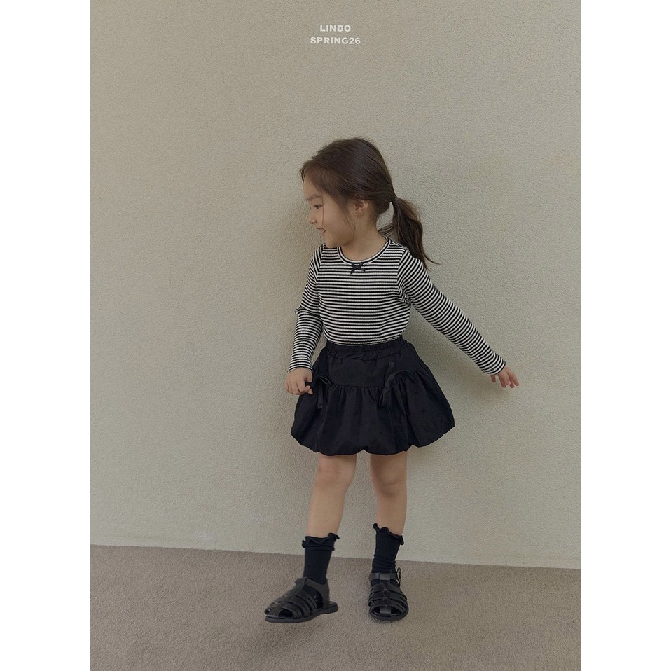 26春 正韓 LINDO｜Soft Bloom 蝴蝶結花苞褲裙-細節圖2